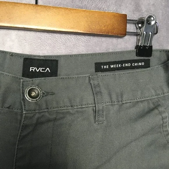 RVCA Mens The‎ Weekend Chino Shorts size 30 Gray Flat Front Poly Cotton - Picture 4 of 12